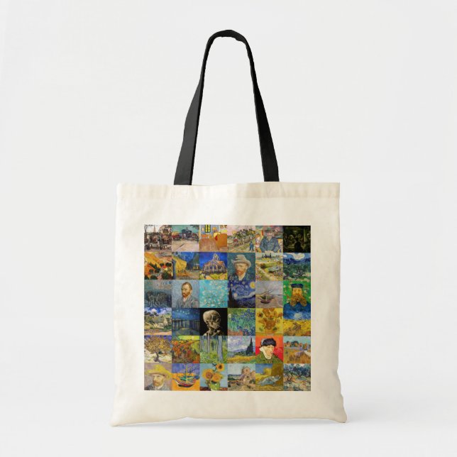 Vincent van Gogh - Masterpieces Mosaic Patchwork Tote Bag (Front)