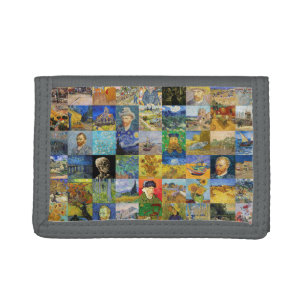 Vincent van Gogh - Masterpieces Mosaic Patchwork Tri-fold Wallet