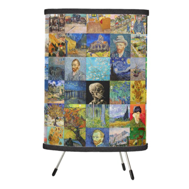 Vincent van Gogh - Masterpieces Mosaic Patchwork Tripod Lamp (Right)