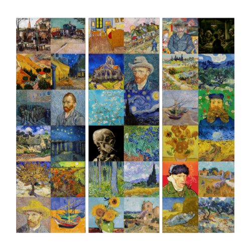 Vincent van Gogh _ Masterpieces Mosaic Patchwork Triptych