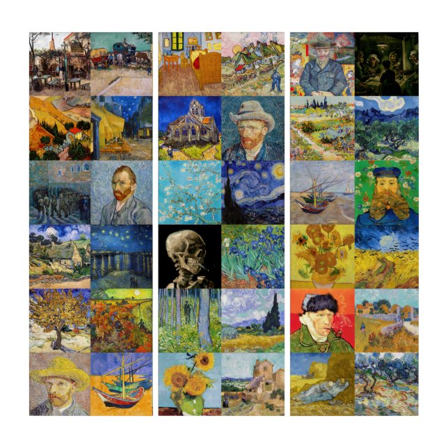 Vincent van Gogh - Masterpieces Mosaic Patchwork Triptych (Front)