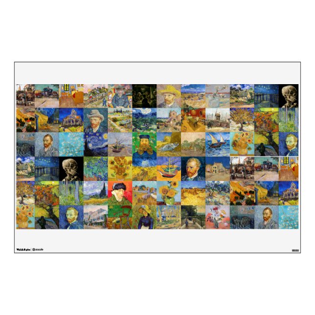 Vincent van Gogh - Masterpieces Mosaic Patchwork Wall Decal (Front)
