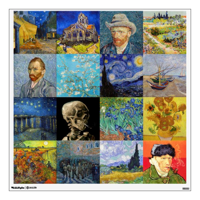 Vincent van Gogh - Masterpieces Mosaic Patchwork Wall Decal (Front)