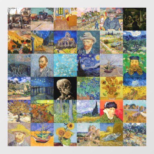 Vincent van Gogh _ Masterpieces Mosaic Patchwork Window Cling