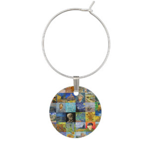 Vincent van Gogh - Masterpieces Mosaic Patchwork Wine Charm