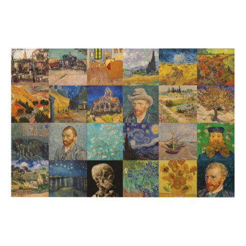 Vincent van Gogh _ Masterpieces Mosaic Patchwork Wood Wall Art