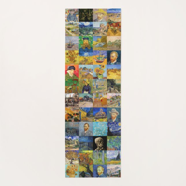 Vincent van Gogh - Masterpieces Mosaic Patchwork Yoga Mat (Back)