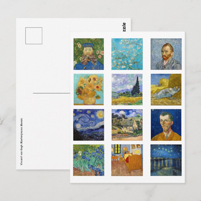 Vincent Van Gogh - Masterpieces Mosaic Postcard (Front/Back)