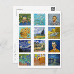 Vincent Van Gogh - Masterpieces Mosaic Postcard<br><div class="desc">Vincent Van Gogh - Masterpieces Grid</div>