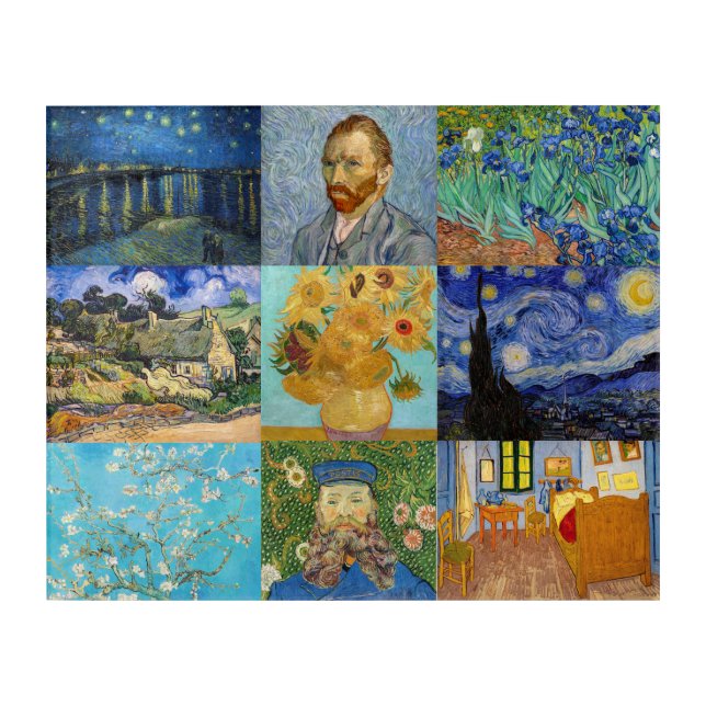 Vincent Van Gogh - Masterpieces Patchwork Acrylic Print (Front)
