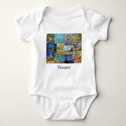 Vincent Van Gogh _ Masterpieces Patchwork Baby Bodysuit