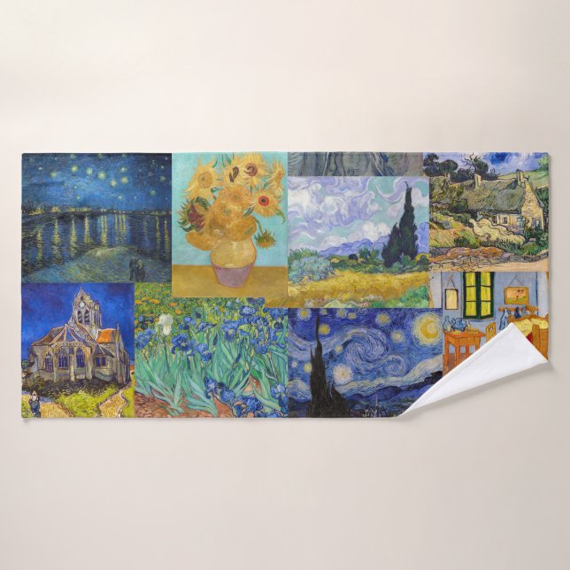 Vincent Van Gogh - Masterpieces Patchwork Bath Towel Set (Bath Towel)