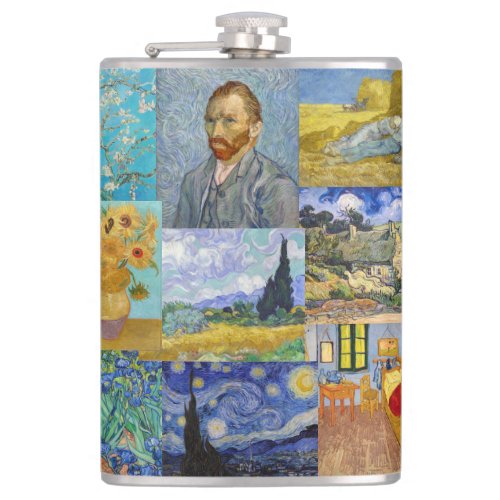 Vincent Van Gogh _ Masterpieces Patchwork Flask
