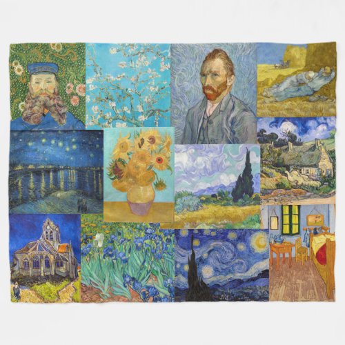 Vincent Van Gogh _ Masterpieces Patchwork Fleece Blanket