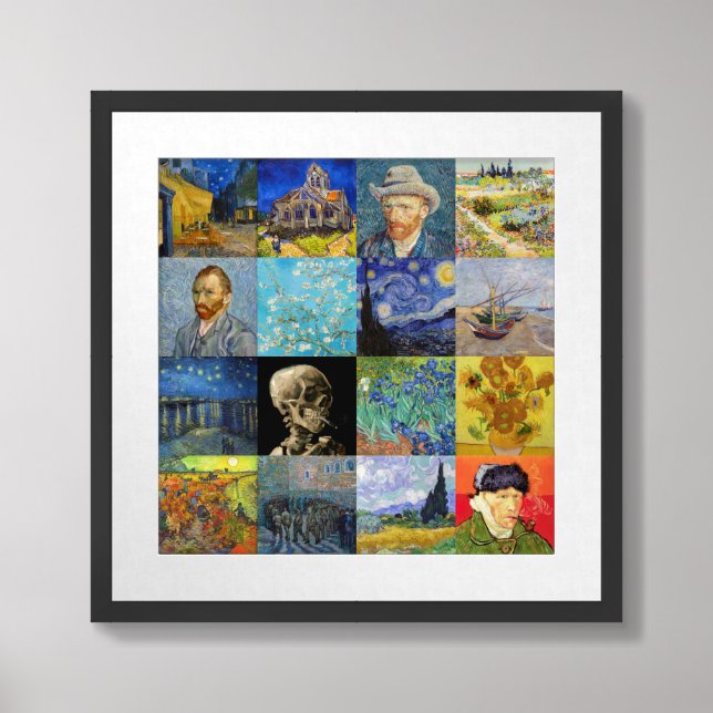 Vincent Van Gogh - Masterpieces Patchwork Framed Art (Framed Front)