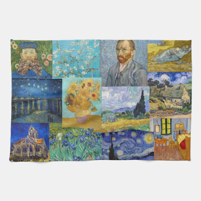 Vincent Van Gogh - Masterpieces Patchwork Kitchen Towel (Horizontal)