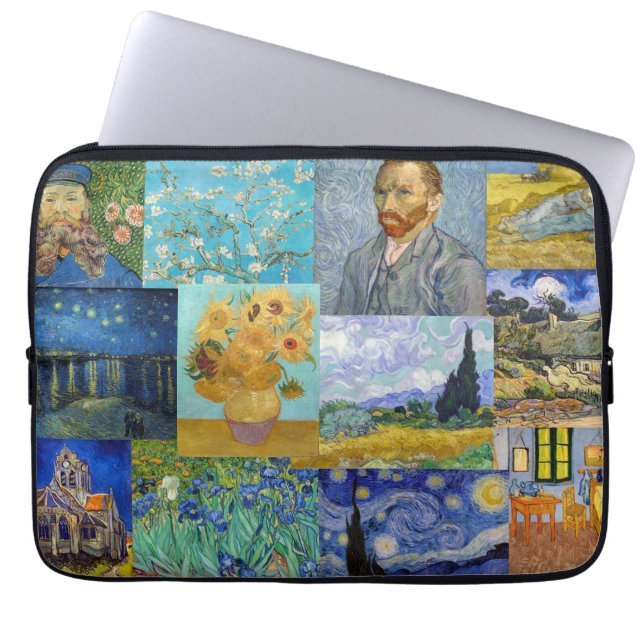 Vincent Van Gogh - Masterpieces Patchwork Laptop Sleeve (Front)