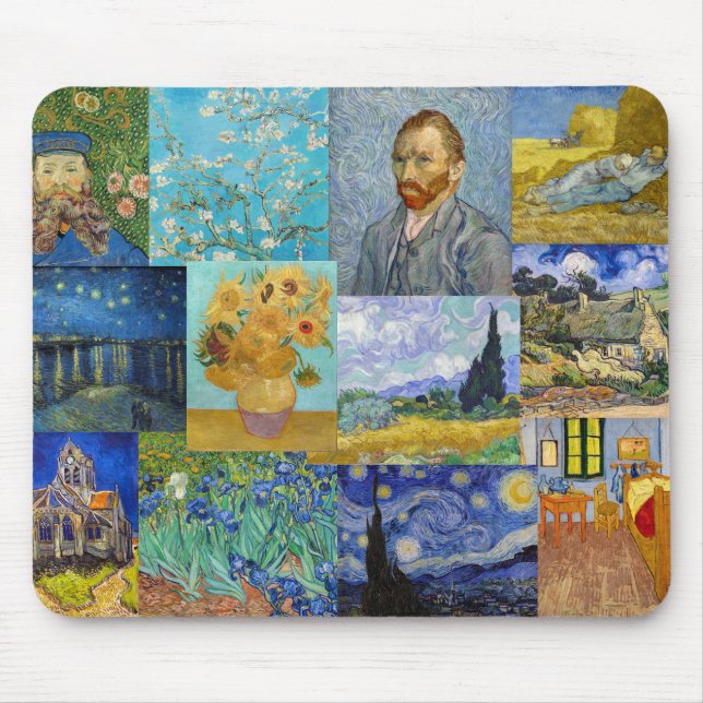 Vincent Van Gogh - Masterpieces Patchwork Mouse Pad (Front)