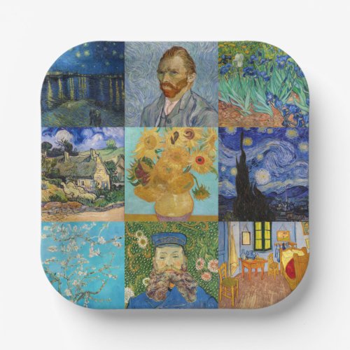 Vincent Van Gogh _ Masterpieces Patchwork Paper Plates