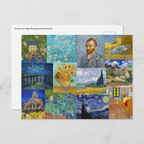 Vincent Van Gogh _ Masterpieces Patchwork Postcard