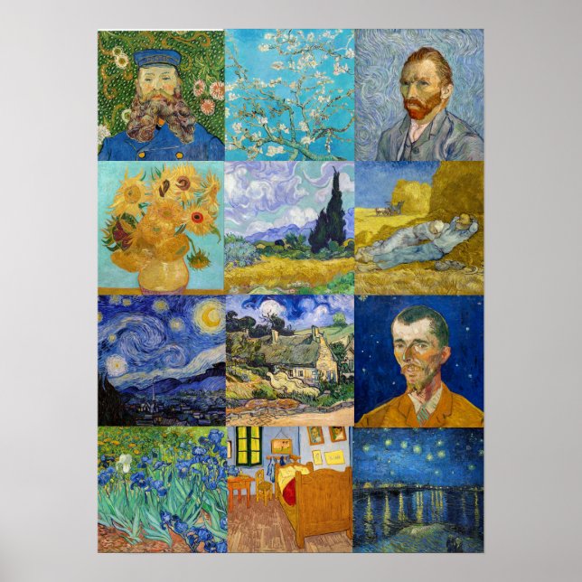 Vincent Van Gogh - Masterpieces Patchwork Poster (Front)