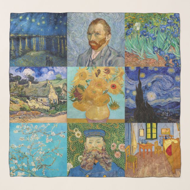 Vincent Van Gogh - Masterpieces Patchwork Scarf (Front)