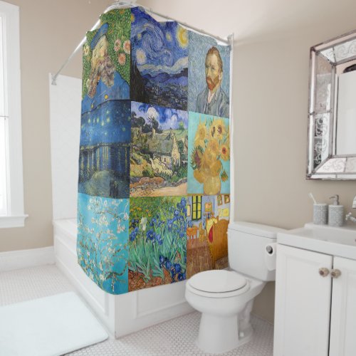 Vincent Van Gogh _ Masterpieces Patchwork Shower Curtain