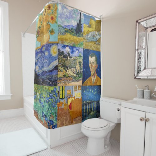 Vincent Van Gogh _ Masterpieces Patchwork Shower Curtain