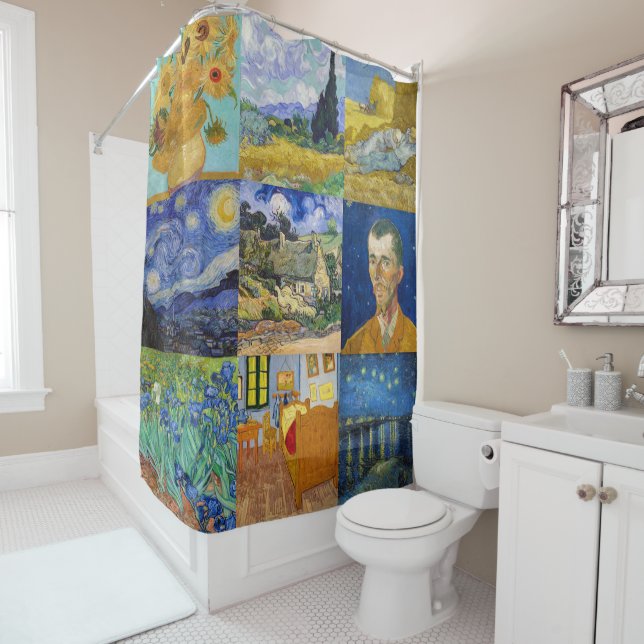 Vincent Van Gogh - Masterpieces Patchwork Shower Curtain (In Situ)