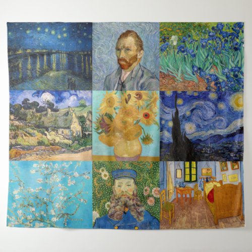 Vincent Van Gogh _ Masterpieces Patchwork Tapestry