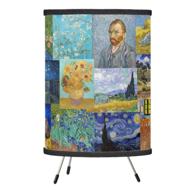 Vincent Van Gogh - Masterpieces Patchwork Tripod Lamp (Left)