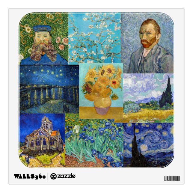 Vincent Van Gogh - Masterpieces Patchwork Wall Decal (Front)