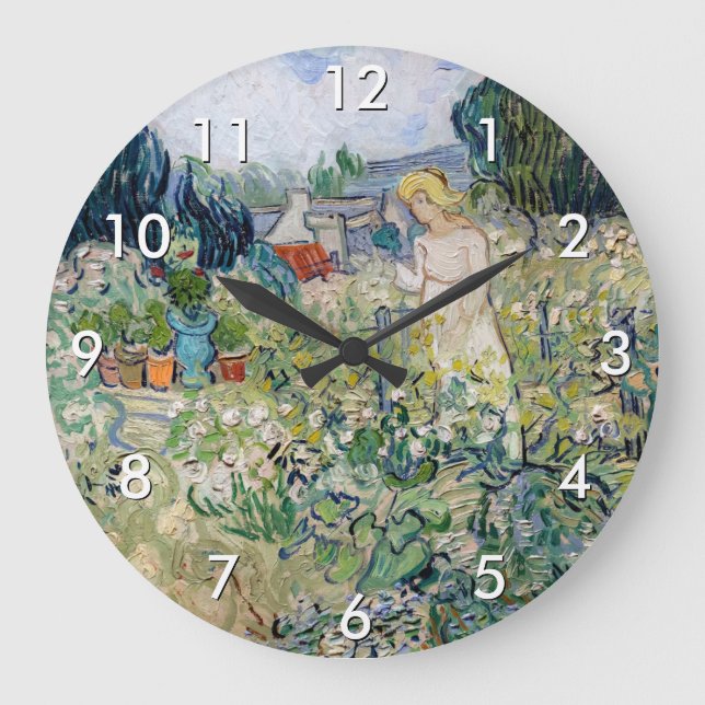 Vincent van Gogh - Miss Gachet in her Garden Large Clock (Front)