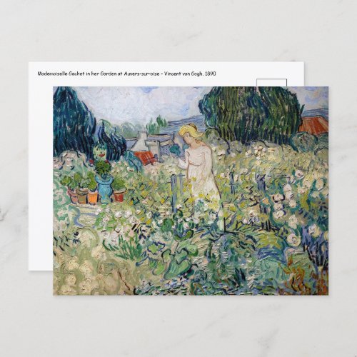 Vincent van Gogh _ Miss Gachet in her Garden Postcard