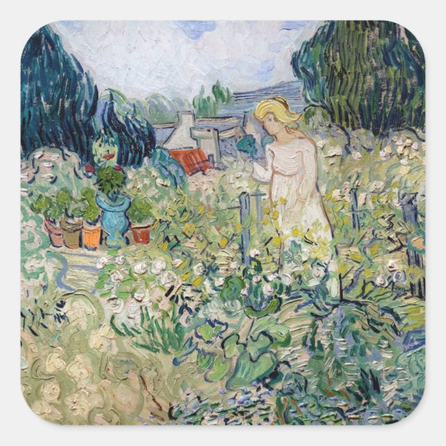 Vincent van Gogh - Miss Gachet in her Garden Square Sticker (Front)