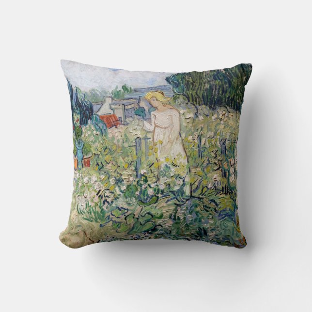 Vincent van Gogh - Miss Gachet in her Garden Throw Pillow (Front)