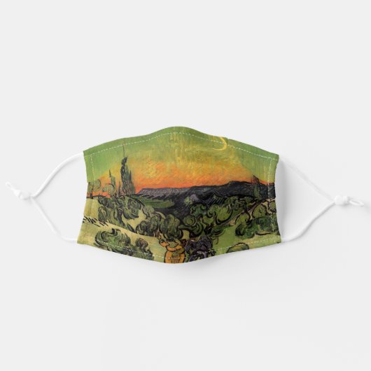 Vincent Van Gogh Moonlit Landscape Adult Cloth Face Mask (Front, Unfolded)