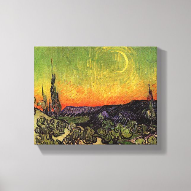 Vincent Van Gogh Moonlit Landscape Canvas Print (Front)