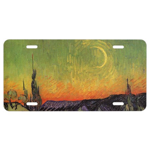 Vincent Van Gogh Moonlit Landscape License Plate