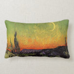 Vincent Van Gogh Moonlit Landscape Lumbar Pillow<br><div class="desc">Vincent Van Gogh Moonlit Landscape Fine Art Painting "Moonlit Landscape", also known as "The Promenade, Evening" or "Landscape with Couple Walking" is an oil painting by Dutch Post-Impressionist artist Vincent van Gogh. The painting features a twilight sky with a crescent moon. The beautiful artwork shows warm, vibrant colors such as...</div>