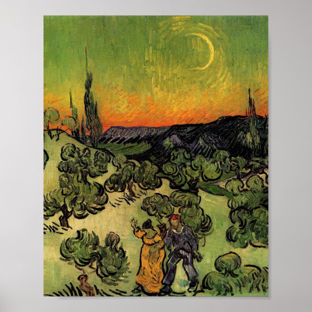 Vincent Van Gogh Moonlit Landscape Poster (Front)