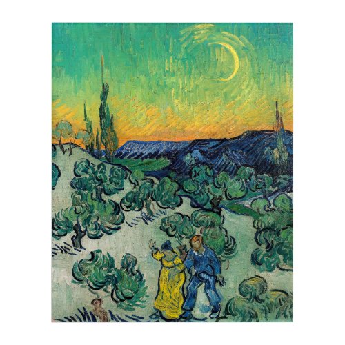 Vincent van Gogh _ Moonlit Landscape with Couple Acrylic Print