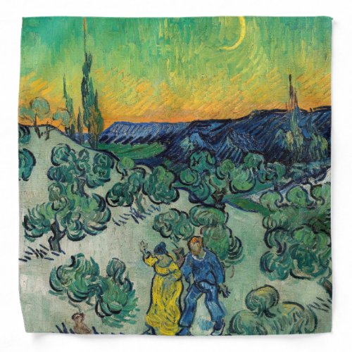 Vincent van Gogh _ Moonlit Landscape with Couple Bandana