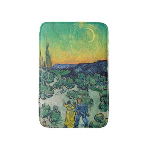 Vincent van Gogh _ Moonlit Landscape with Couple Bath Mat