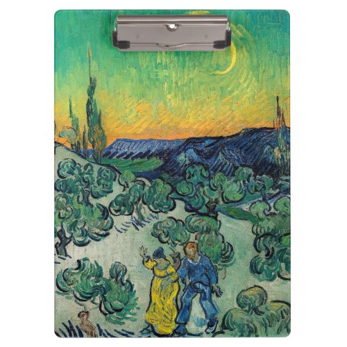 Vincent van Gogh _ Moonlit Landscape with Couple Clipboard