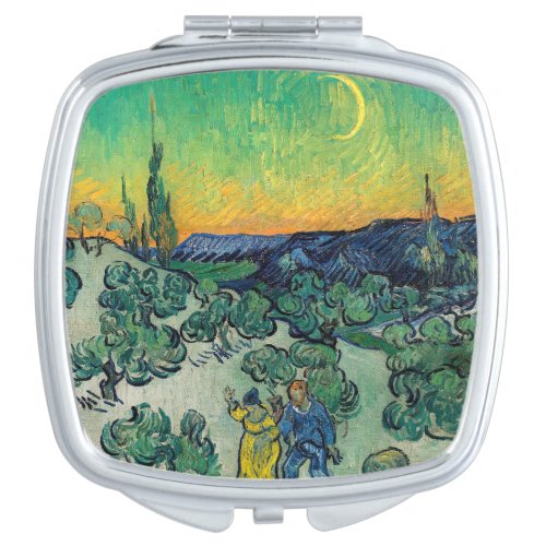 Vincent van Gogh _ Moonlit Landscape with Couple Compact Mirror