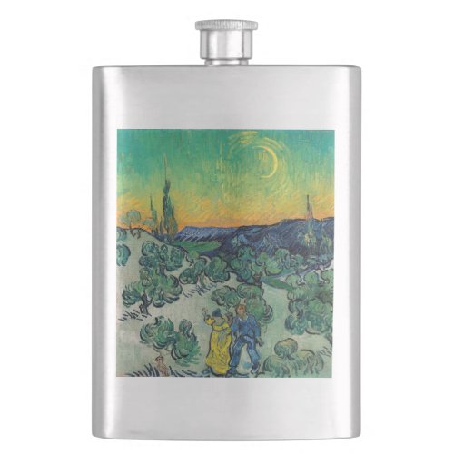 Vincent van Gogh _ Moonlit Landscape with Couple Flask