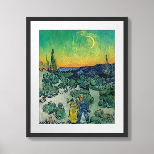 Vincent van Gogh _ Moonlit Landscape with Couple Framed Art