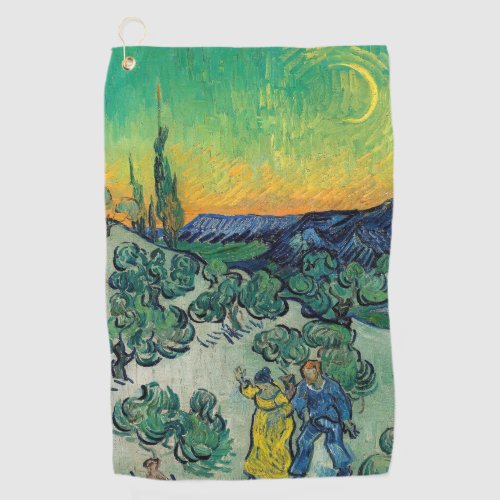 Vincent van Gogh _ Moonlit Landscape with Couple Golf Towel