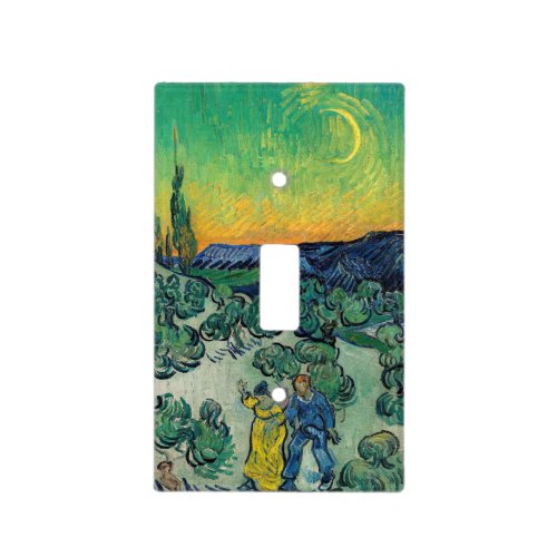 Vincent van Gogh _ Moonlit Landscape with Couple Light Switch Cover